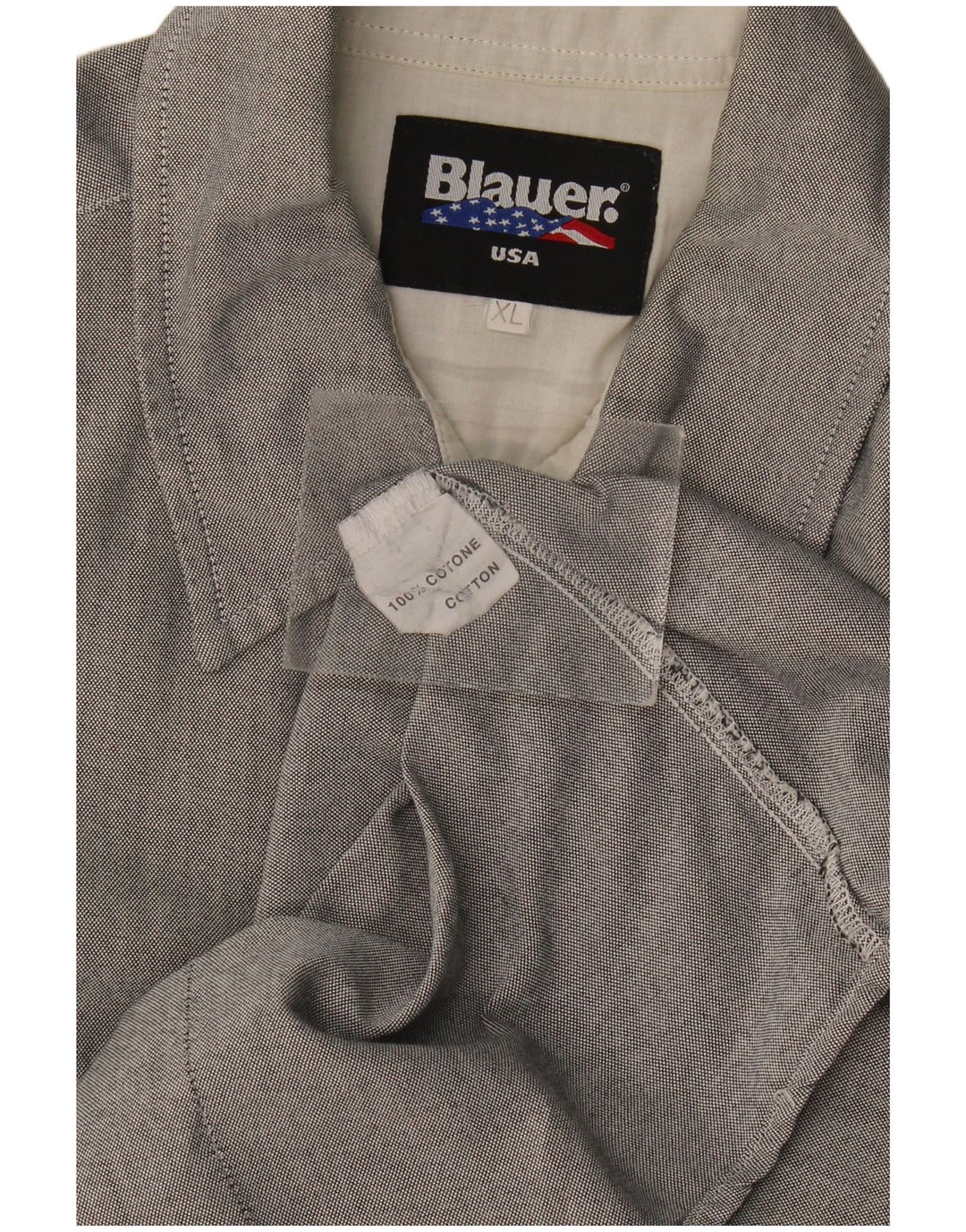 Blauer Ανδρικό κοντομάνικο πουκάμισο XL γκρι βαμβακερό