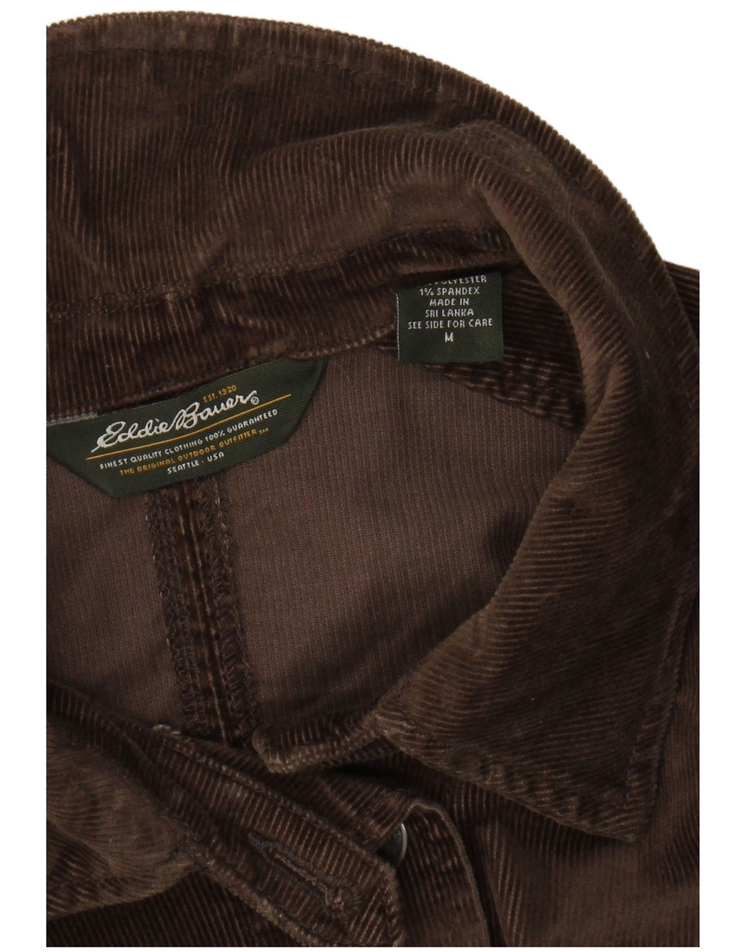EDDIE BAUER Γυναικείο κοτλέ μπουφάν UK 12 μεσαίο καφέ βαμβακερό