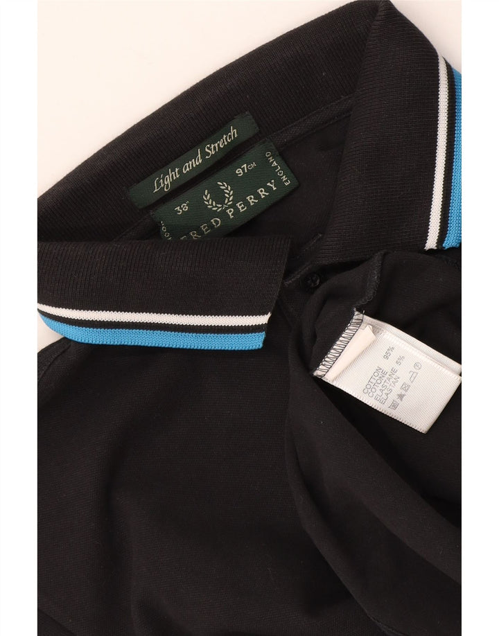 Fred Perry Ανδρικό Πόλο Μπλουζάκι Μικρό Μαύρο Ριγέ Βαμβακερό