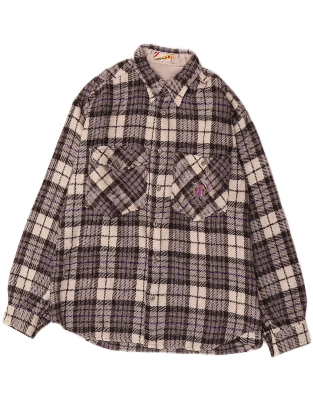 MAZZONETTO Ανδρικό Φανελένιο Πουκάμισο Μικρό Γκρι μαλλί