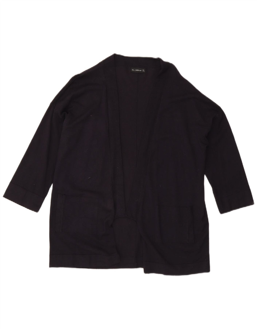Zara Γυναικείο Ζακέτα με ανοιχτό μανίκι 3/4 UK 16 Large Navy Blue