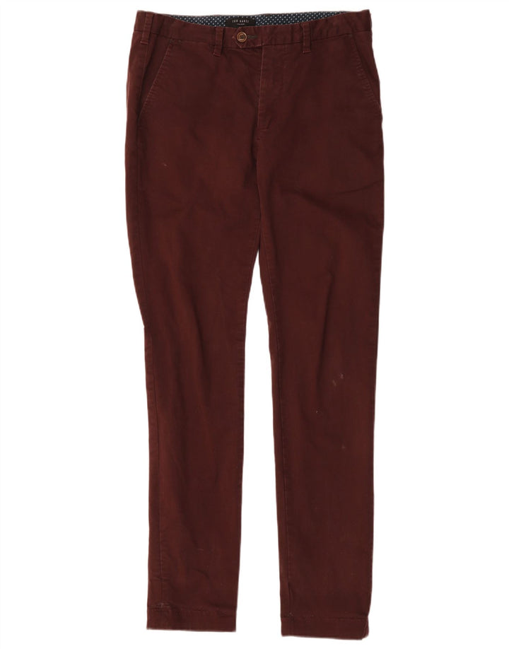 Ted Baker Ανδρικό Slim Suit Παντελόνι W30 L31 Καφέ Βαμβακερό