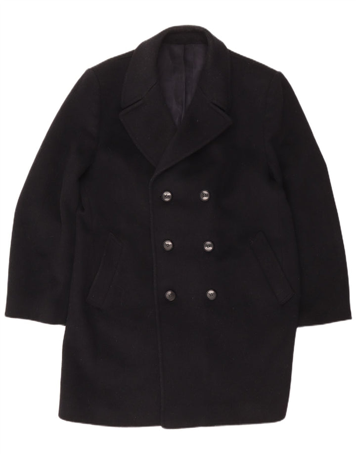 VINTAGE Ανδρικό παλτό με διπλό στήθος UK 42 XL Navy Blue Wool