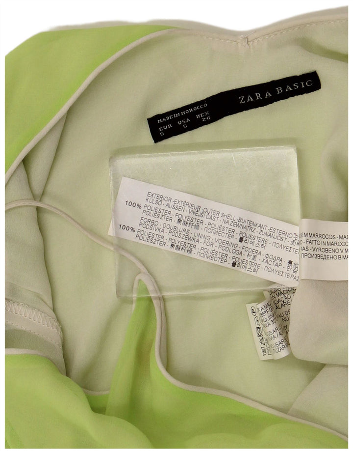 Zara Γυναικεία Cami Top UK 10 Small Green Polyester
