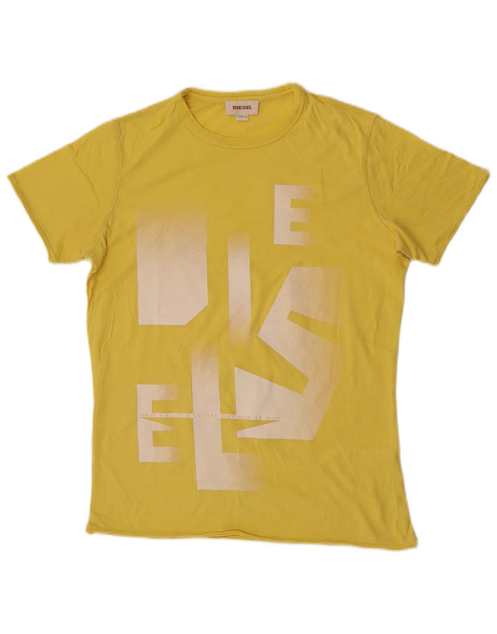 Ανδρικό γραφικό T-Shirt Diesel Top Μικρό Κίτρινο