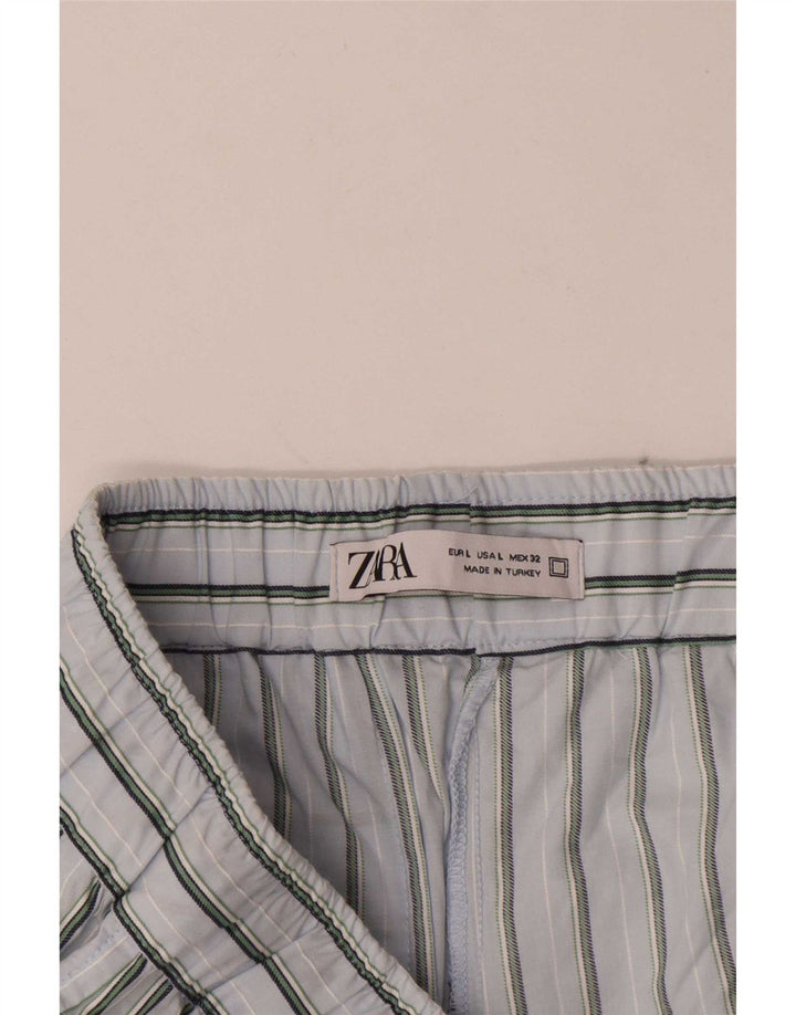 Zara Ανδρικό σορτς Chino μεγάλο W32 Βαμβακερό μπλε ριγέ