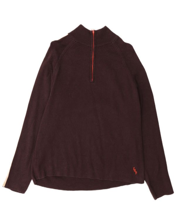 Ανδρικό πουλόβερ Gap Regular Fit με φερμουάρ XL Βαμβακερό μπορντό