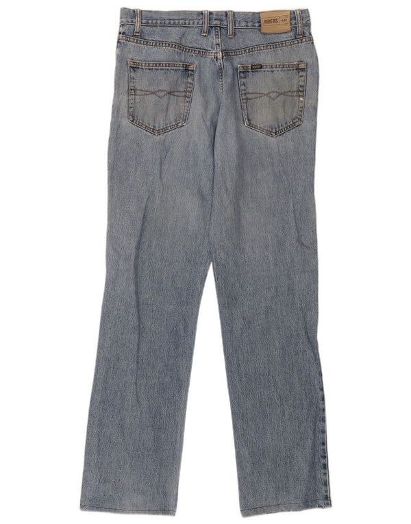 Lee Mens Riders Distressed Straight Jeans W34 L33 Blue Cotton