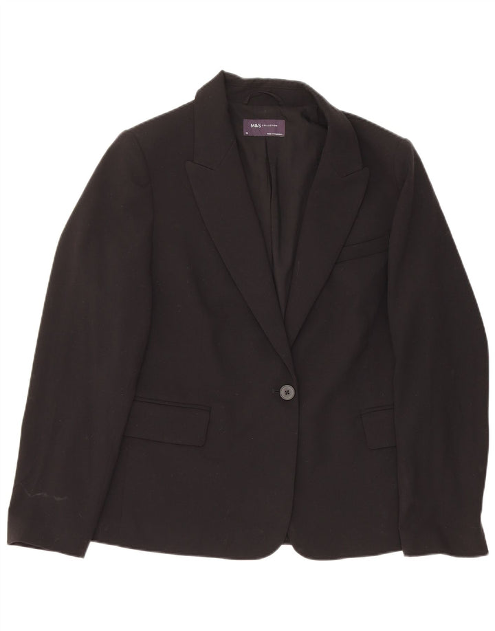 Marks & Spencer Γυναικείο Μπουφάν Blazer 12 Κουμπιού UK 12 Μεσαίου Μαύρου Πολυεστέρα