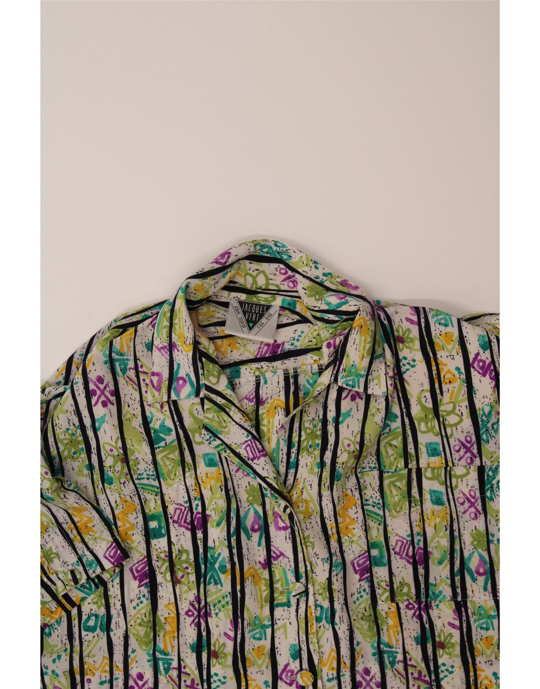 JACQUES VERT Womens Abstract Pattern Shirt Blouse UK 14 Large Green Vintage Jacques Vert and Second-Hand Jacques Vert from Messina Hembry 