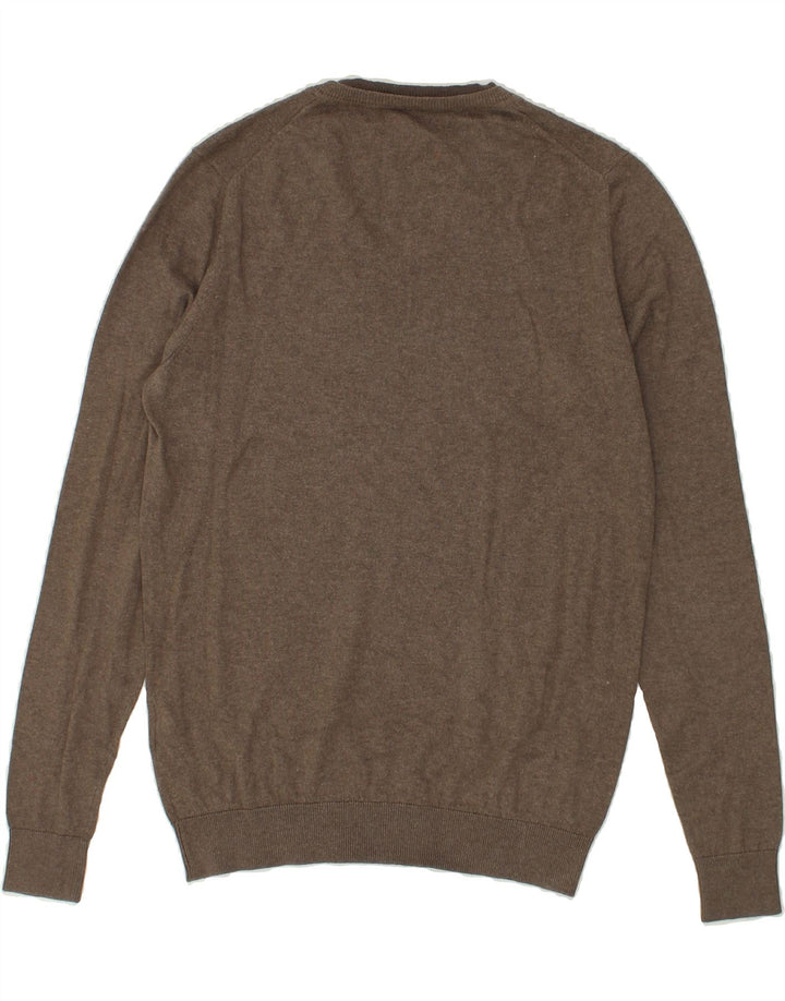 GAS Womens V-Neck Jumper Sweater UK 14 Medium Grey Cotton | Vintage Gas | Thrift | Second-Hand Gas | Used Clothing | Messina Hembry 