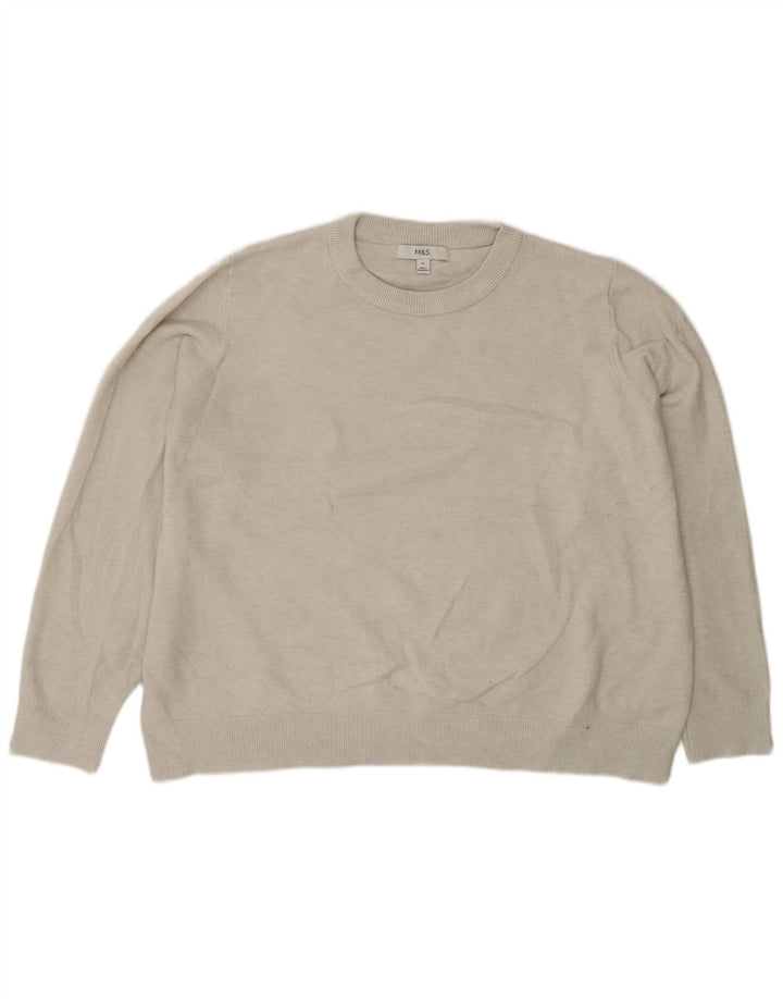 Marks & Spencer Ανδρικό πουλόβερ με λαιμόκοψη XL Grey Polyester