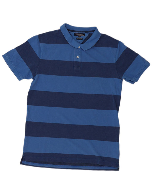 TOMMY HILFIGER Ανδρικό ένδυμα βαμμένο Slim Fit Polo πουκάμισο 2XL μπλε ριγέ