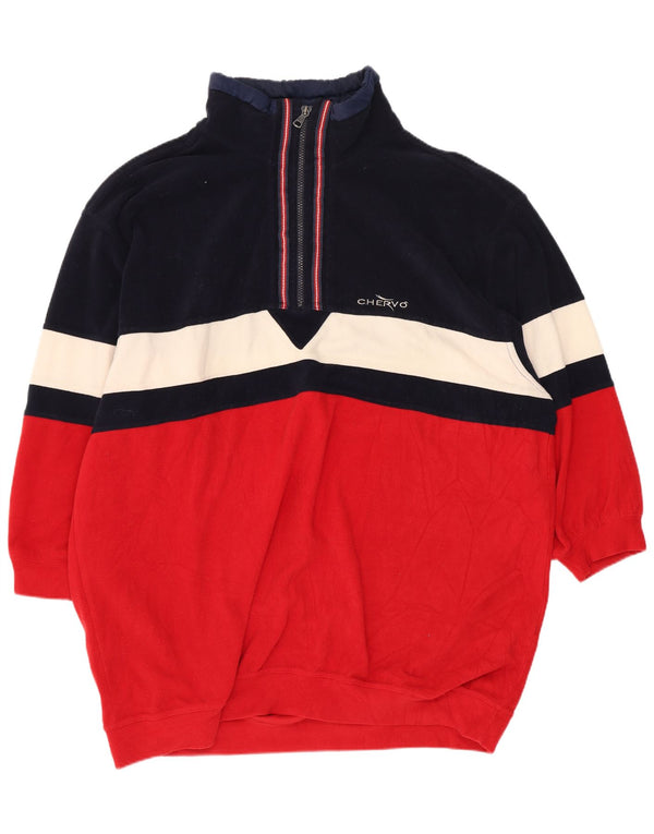 Chervo Ανδρικά 3/4 μανίκια Fleece Jumper IT 54 XL Red Colourblock Sports
