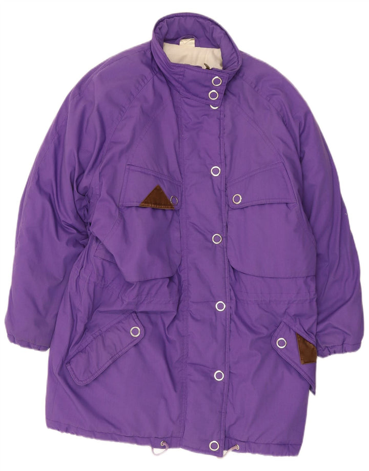 Vintage γυναικείο παλτό UK 18 XL Purple Polyester