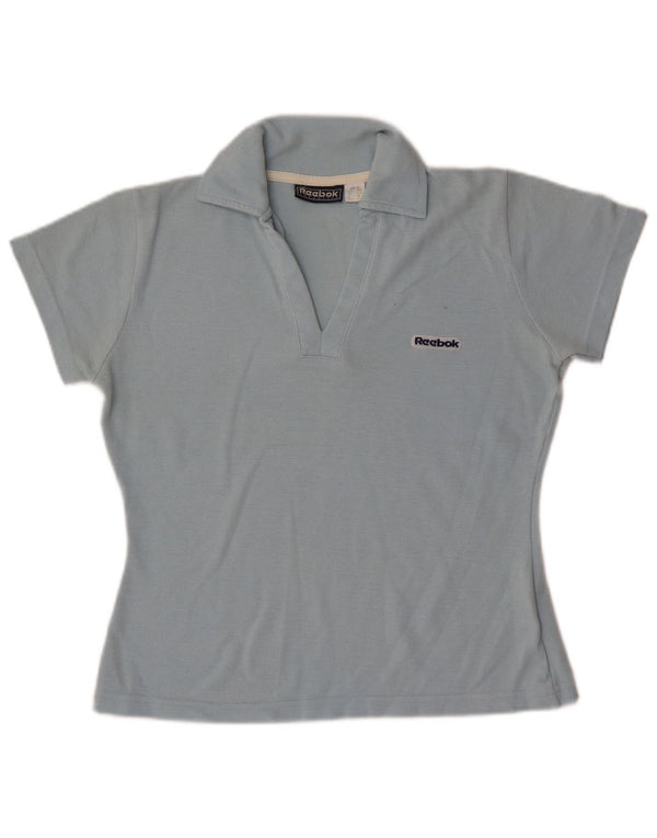 Reebok γυναικείο πουκάμισο πόλο UK 10 Small Blue Polyester