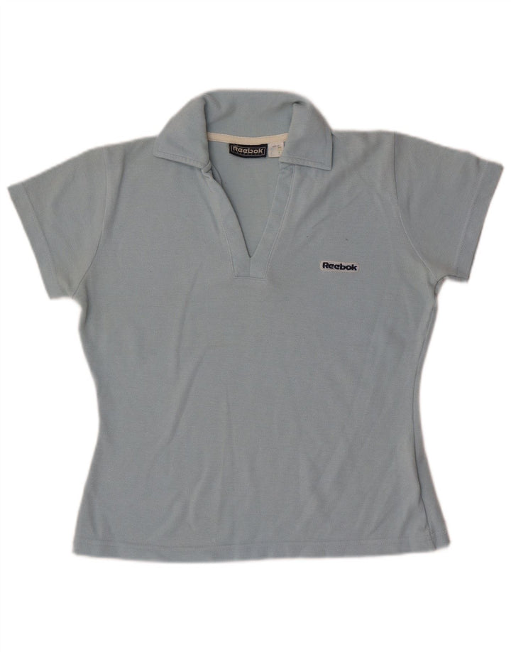 Reebok γυναικείο πουκάμισο πόλο UK 10 Small Blue Polyester