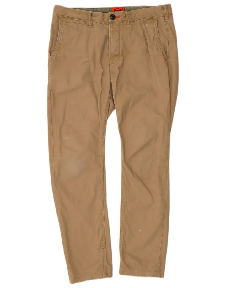 Ανδρικό Slim Chino Παντελόνι Superdry Small W34 L27 Beige βαμβακερό