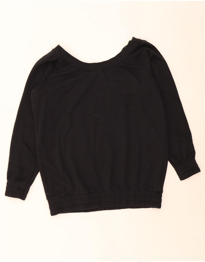 NIKE Womens Oversized Graphic Sweatshirt Jumper UK 14 Medium Black