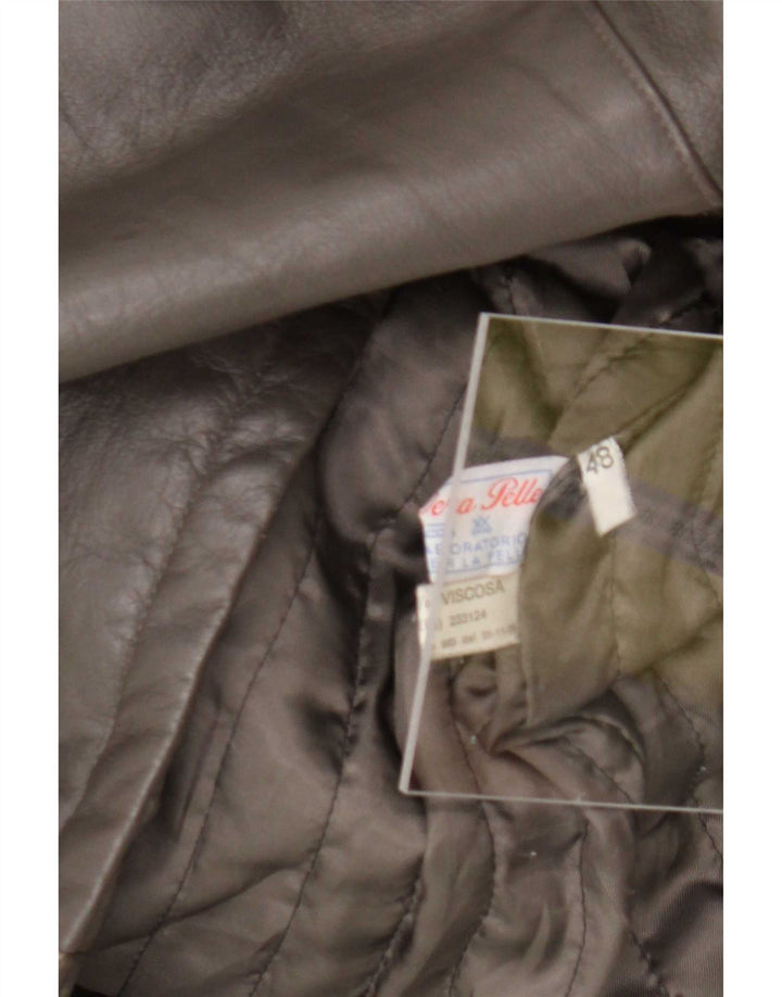 Vintage Ανδρικό Δερμάτινο Μπουφάν IT 48 Medium Grey