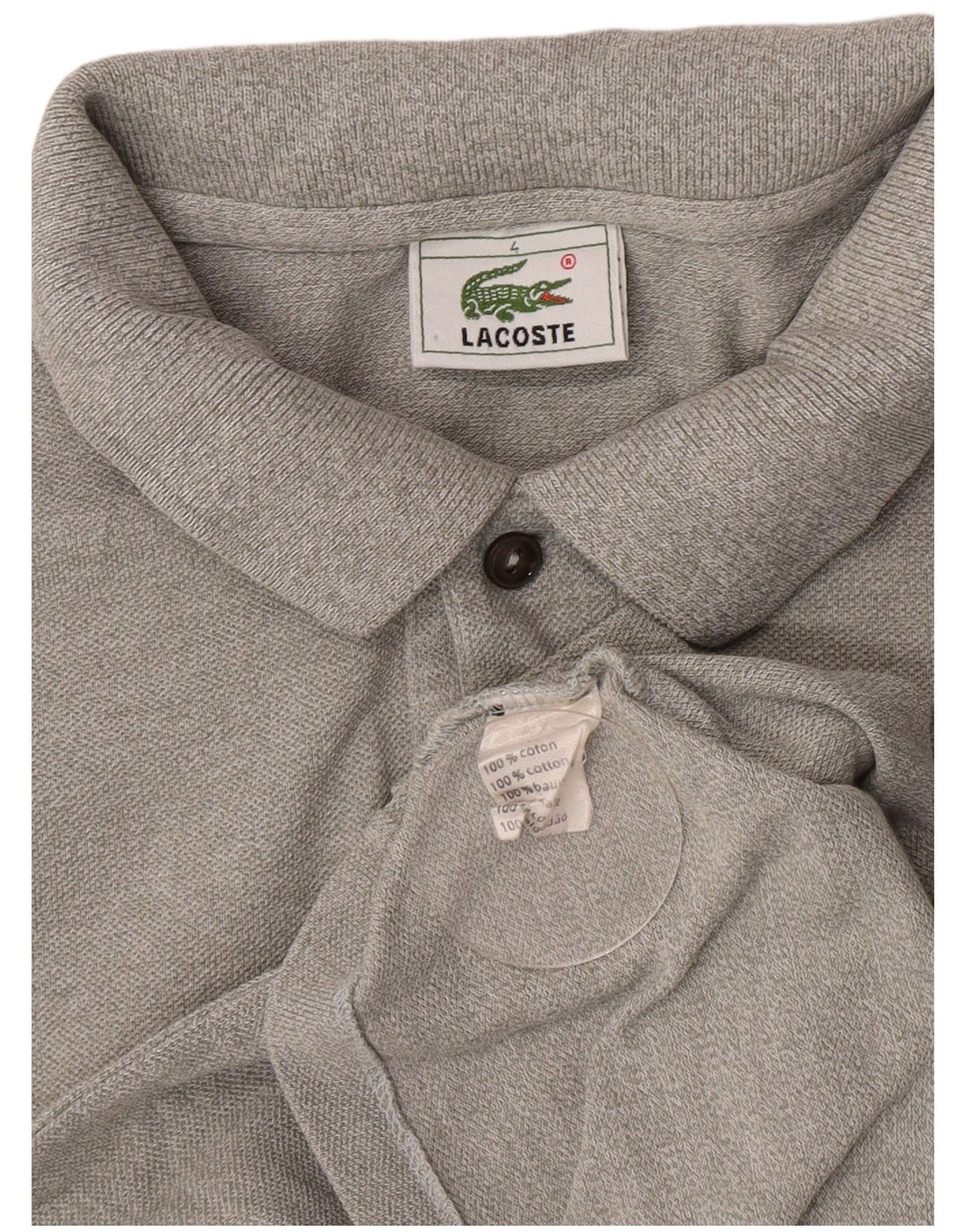 Ανδρικό πουκάμισο Polo Lacoste, Μέγεθος 4, Βαμβακερό μεσαίο γκρι