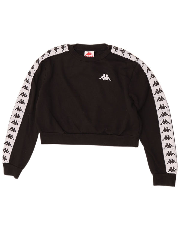 Kappa γυναικεία φούτερ υπερμεγέθη Crop Jumper UK 10 Small Black Colourblock