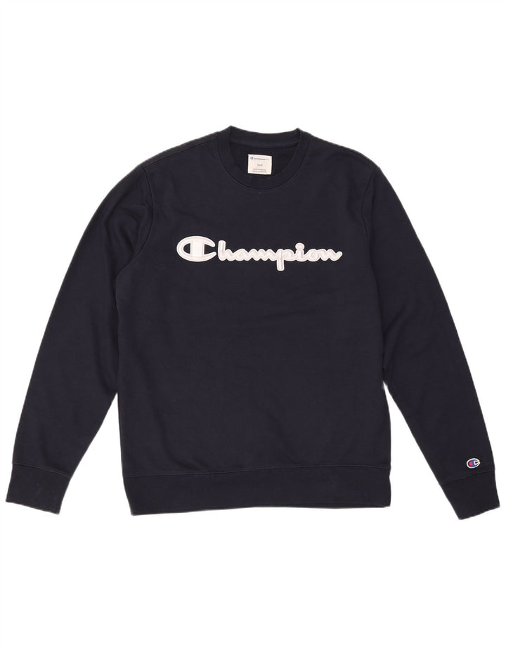 CHAMPION Ανδρικό γραφικό φούτερ Jumper Medium Navy Blue Cotton
