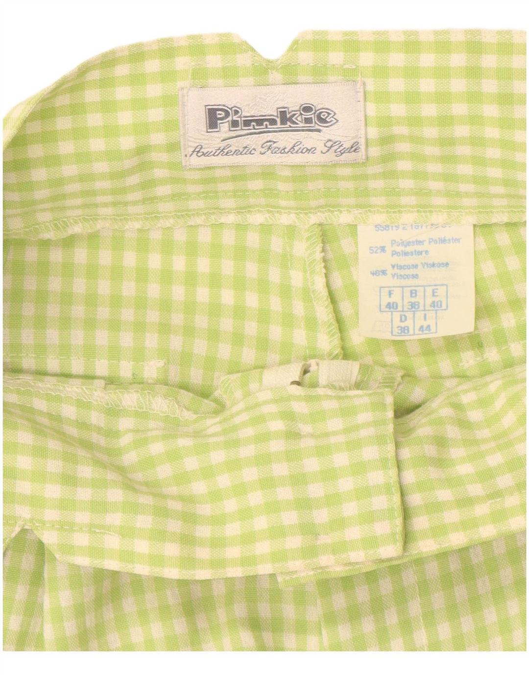 Γυναικείο ψηλόμεσο σορτς Chino PIMKIE IT 44 Medium W26 Green Gingham