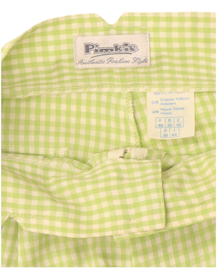 Γυναικείο ψηλόμεσο σορτς Chino PIMKIE IT 44 Medium W26 Green Gingham