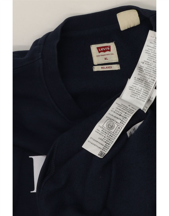Ανδρικό φούτερ με γραφικά Relaxed Levi's Jumper XL Navy Blue Cotton