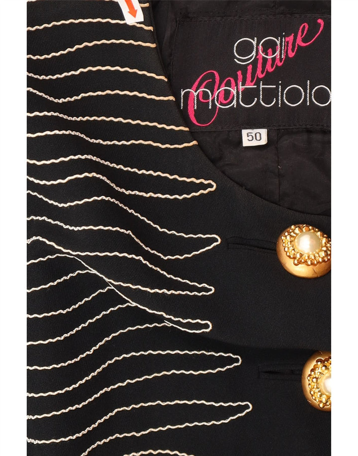 Gai Mattiolo Γυναικείο Μπουφάν Blazer 6 κουμπιών IT 50 XL Μαύρο ριγέ