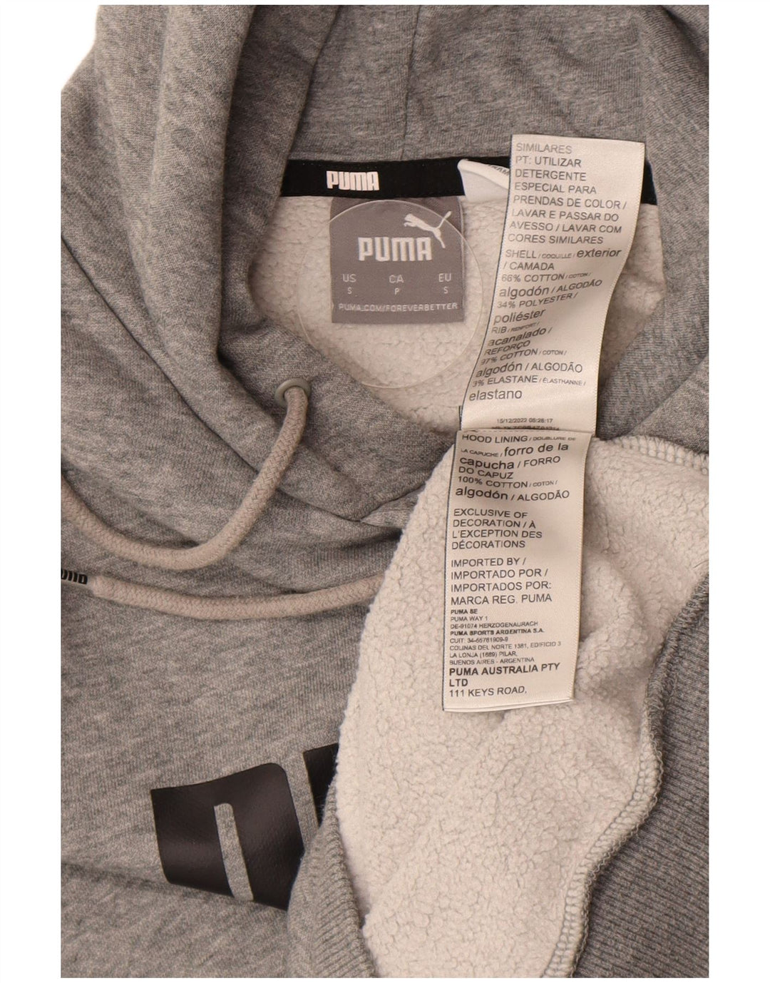 Ανδρικό γραφικό κουκούλα Puma Μικρό γκρι βαμβακερό