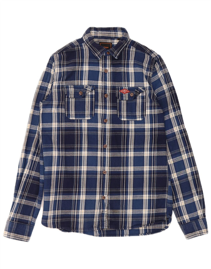 Ανδρικό φανελένιο πουκάμισο SUPERDRY Small Blue Check Cotton