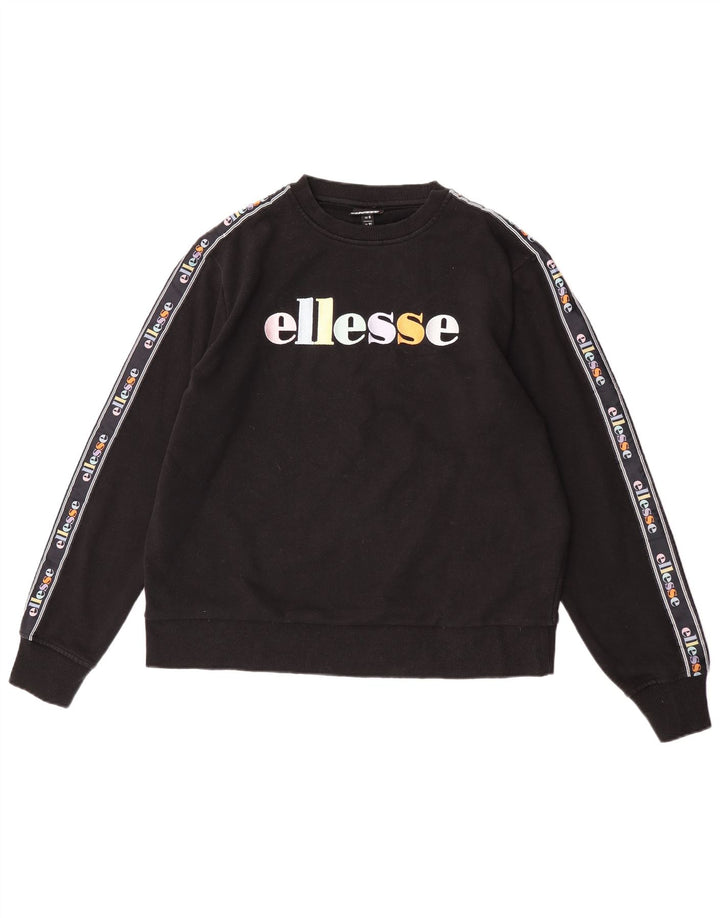 Ellesse Γυναικείο Γραφικό Φούτερ μεγάλου μεγέθους Jumper UK 10 Small Black