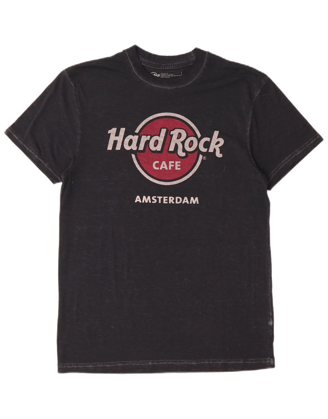Hard Rock Cafe Ανδρικό T-Shirt γραφικό Amsterdam Top Μεσαίο μαύρο βαμβακερό