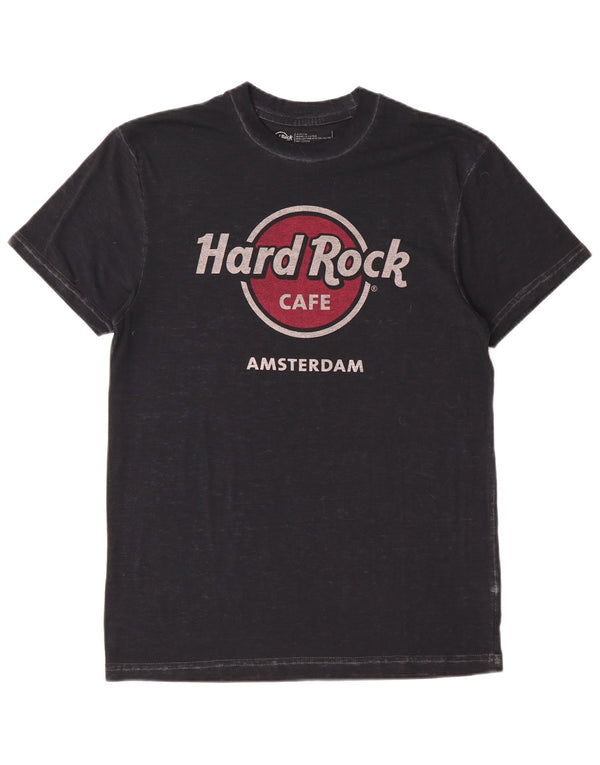 Hard Rock Cafe Ανδρικό T-Shirt γραφικό Amsterdam Top Μεσαίο μαύρο βαμβακερό