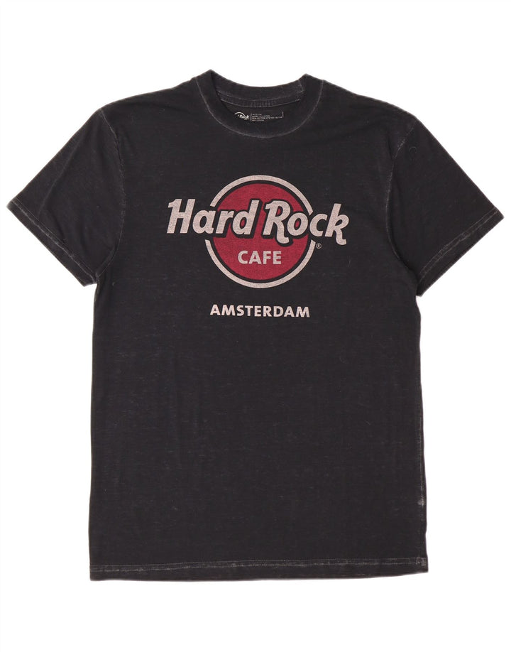 Hard Rock Cafe Ανδρικό T-Shirt γραφικό Amsterdam Top Μεσαίο μαύρο βαμβακερό