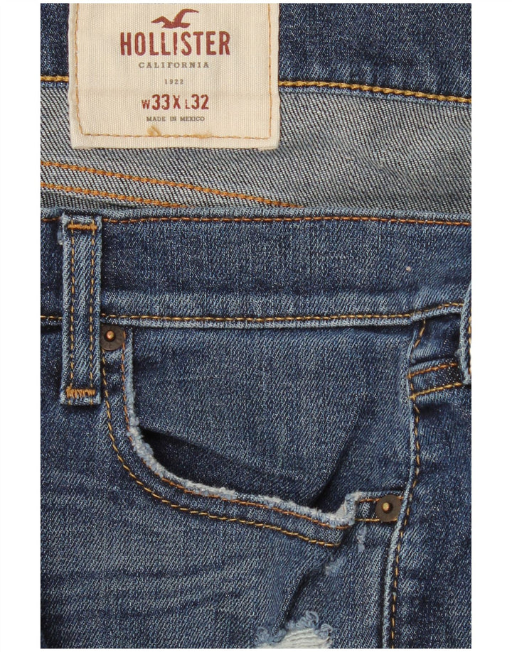 Ανδρικό τζιν Hollister Distressed Straight W33 L32 Blue
