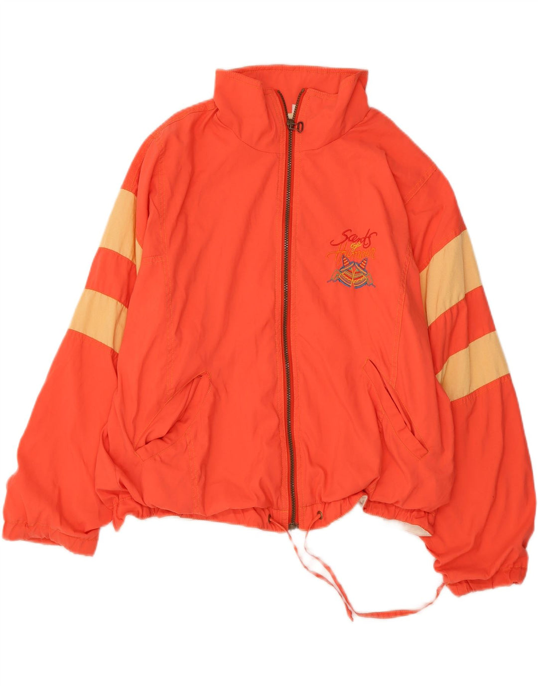 Γυναικεία αθλητική φόρμα VINTAGE Top Jacket UK 12 Medium Orange Colourblock