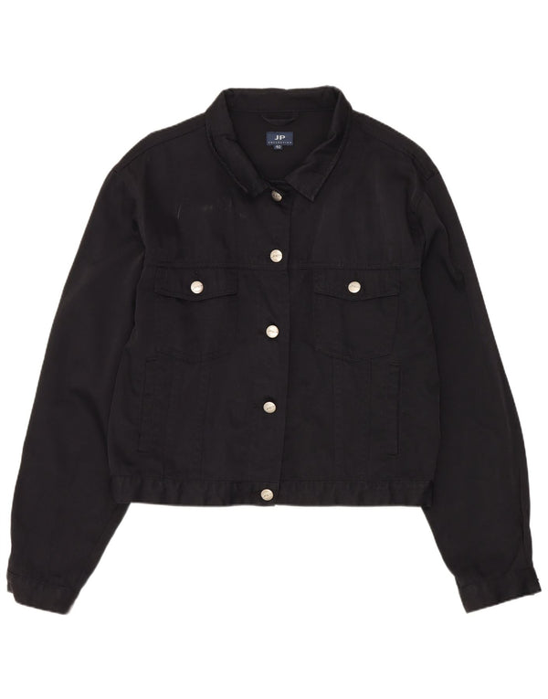 JP COLLECTION Γυναικείο Crop Bomber Jacket EU 40 Medium Black Nylon