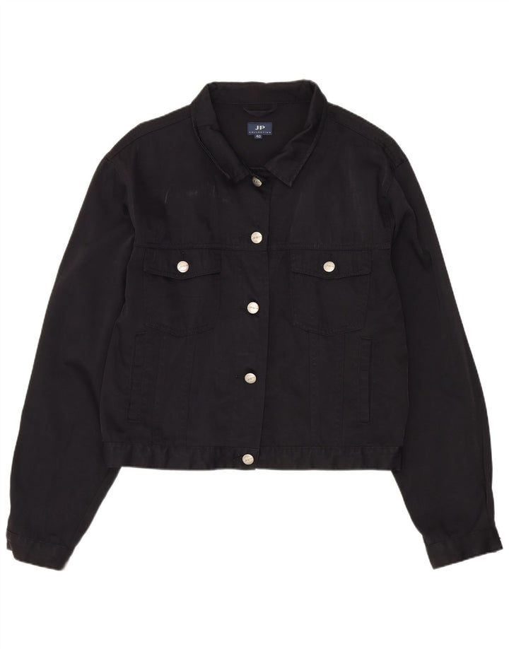 JP COLLECTION Γυναικείο Crop Bomber Jacket EU 40 Medium Black Nylon