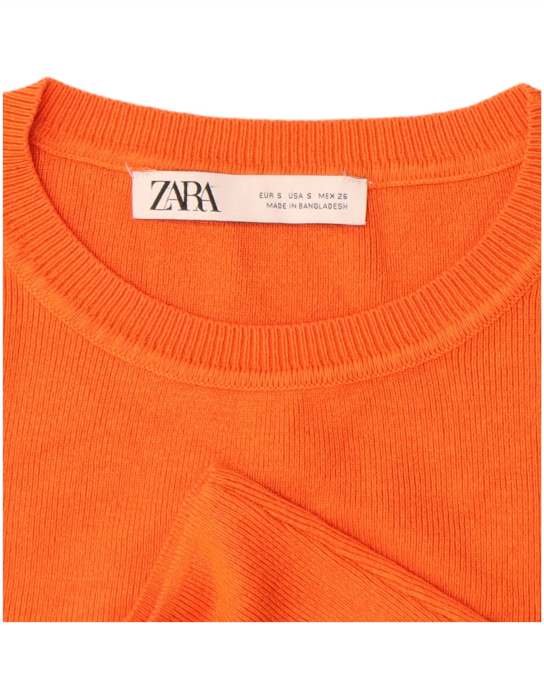 Γυναικείο πουλόβερ ZARA Crop Boat Neck Jumper UK 8 Small Orange