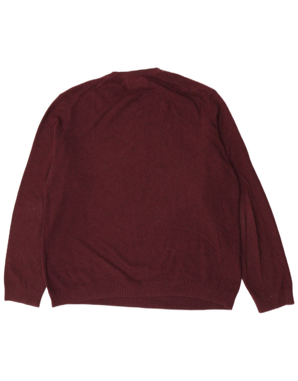 Ανδρικό πουλόβερ John Lewis Crew Neck Jumper 2XL από βαμβακερό μπορντό