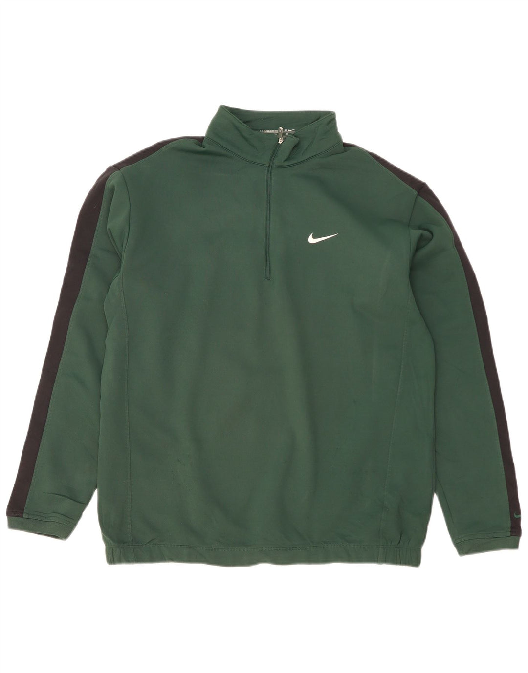 Ανδρικό φούτερ NIKE με φερμουάρ με λαιμόκοψη σε μεγάλο πράσινο χρώμα από πολυεστέρα