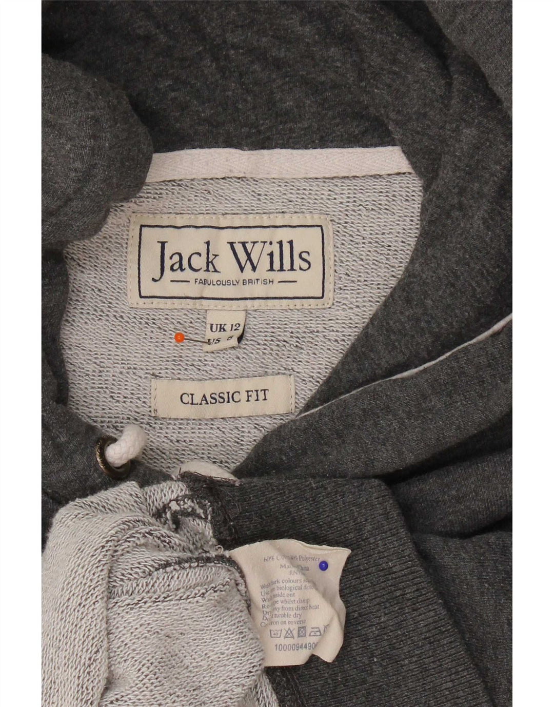 Jack Wills Γυναικείο Φούτερ με γραφικά Classic Fit Jumper UK 12 Medium Grey