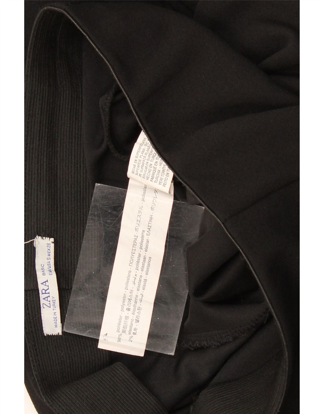 ZARA Γυναικείο Φαρδύ Παντελόνι Κάπρι Μικρό W26 L20 Μαύρο Πολυεστέρας