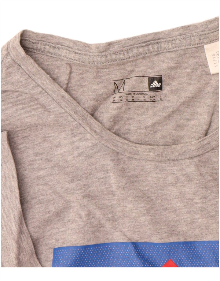 Ανδρικό γραφικό T-Shirt Adidas Τοπ μεσαίου γκρι βαμβακερό