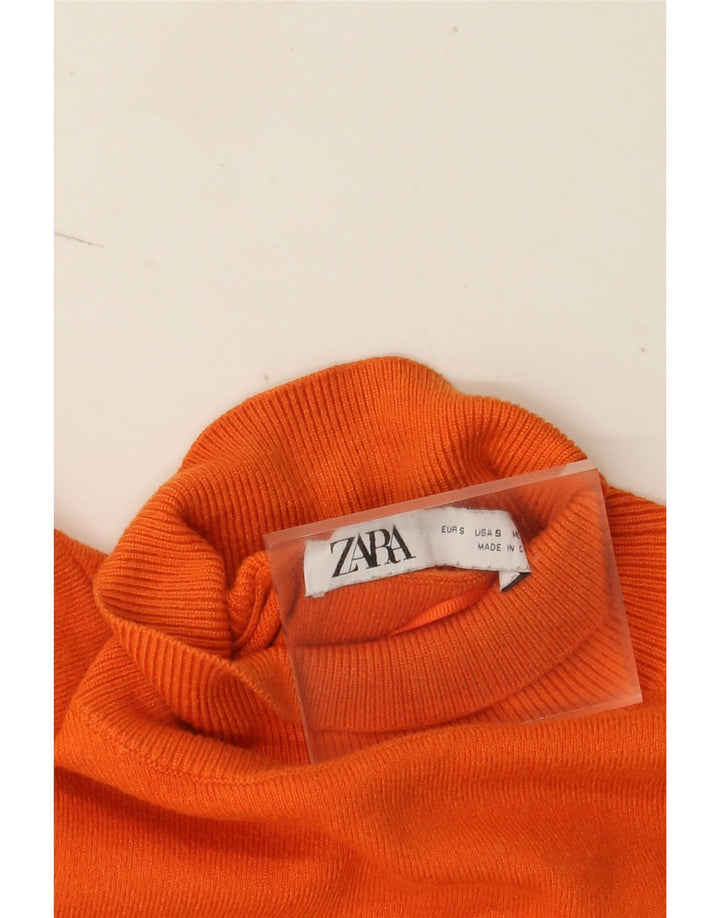 Zara Γυναικείο Jumper Φόρεμα UK 8 Small Orange