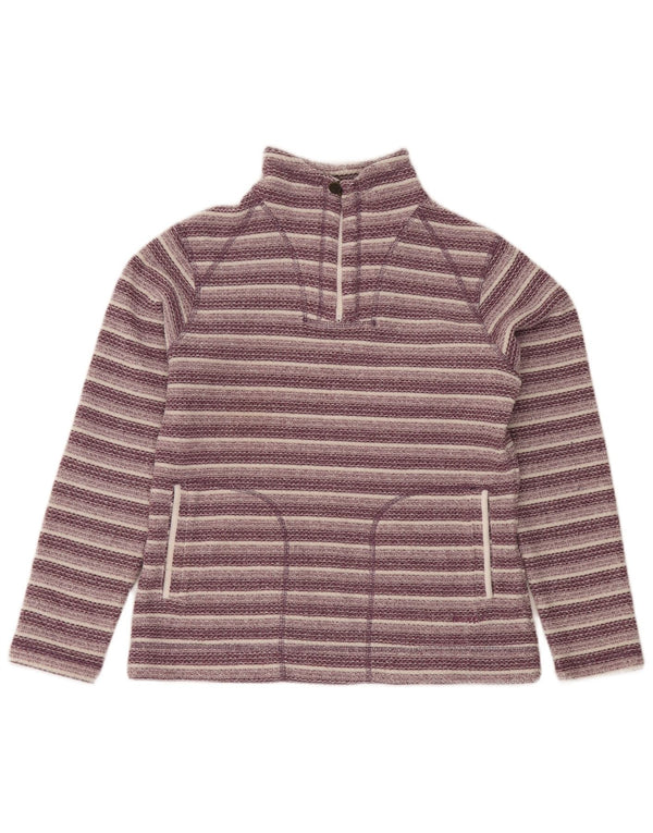 Weird Fish γυναικείο φερμουάρ Fleece Jumper UK 12 Medium Purple ριγέ