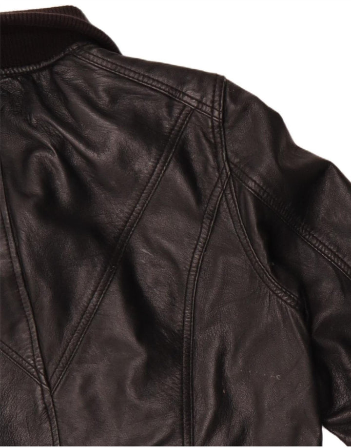 Pull & Bear Γυναικείο Δερμάτινο Μπουφάν UK 14 Μεγάλο Δερμάτινο Μαύρο